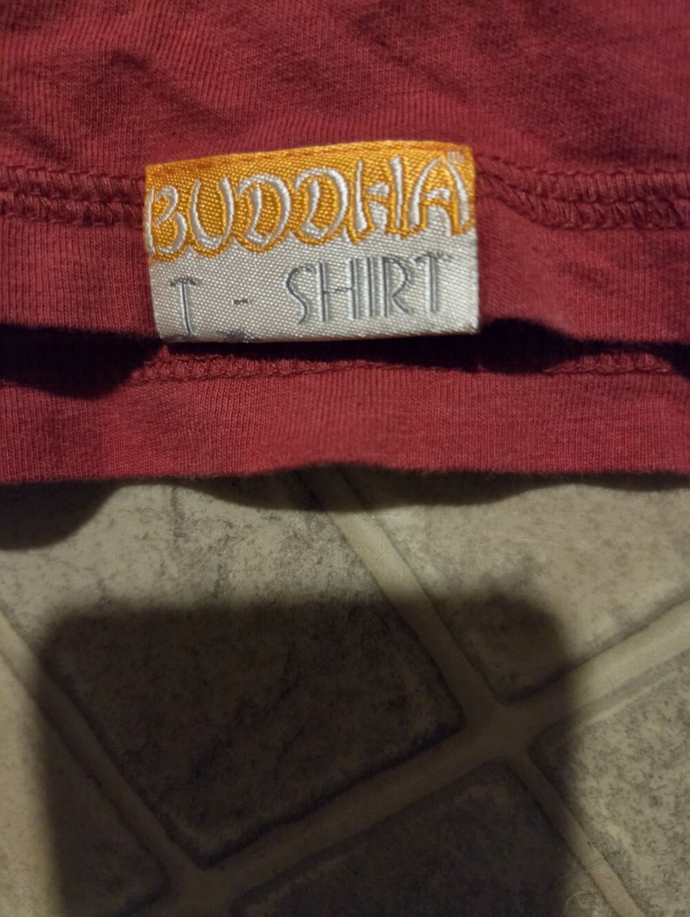 Men's Red Short-Sleeve Graphic Tee with Ganesha Design - Picture 3 of 4